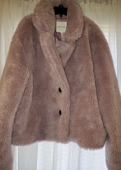 AVEC LES FILLE Crop Faux Fur Jacket - Picture 4 of 6